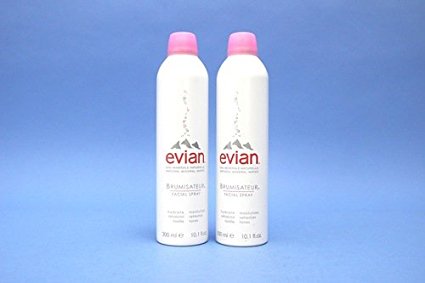 evian Facial Spray natural mineral water Moisturizes Refreshes Tones (All Skin Types, Including sensitive Skin) - Size 10 Fl.oz / 300 ml (Pack of 2)