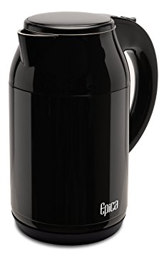 Epica Top Rated Stainless Steel Cordless Electric Kettle 1.7 Liter Stay-Cool Double Wall