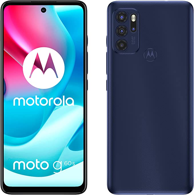 moto g60s (6.8 Inch 120Hz FHD , MediaTek Helio G95 octa core processor, TurboPower, 64MP Quad Camera, 5000 mAH battery, Dual SIM, 128GB, Android 11), Ink Blue (Amazon Exclusive)