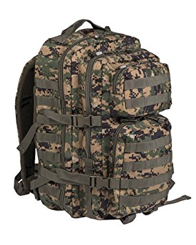 Mil-Tec Military Army Patrol Molle Assault Pack Tactical Combat Rucksack Backpack Bag 36L MARPAT Digital Woodland Camo