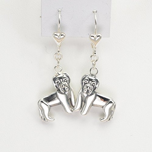 Sterling Silver Newfoundland Dog Earrings by Donna Pizarro from the Animal Whimsey Line of Dog Jewelry