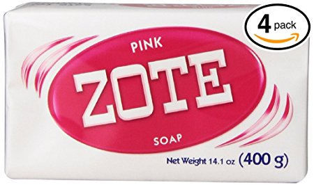 Zote Laundry Soap Bar Pink 14.1 Ounce Each (Pack of 4)