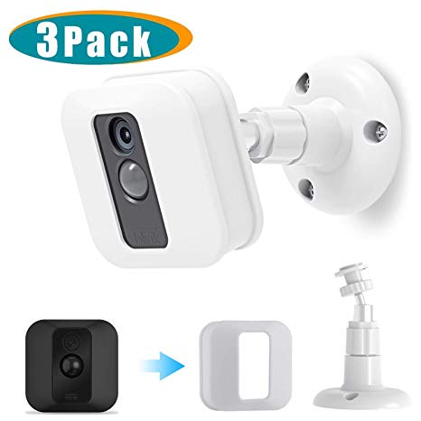 Blink XT2/XT Wall Mount Bracket, Sonomo 360 Degree Adjustable Protective Indoor/Outdoor Weatherproof Mount and Silicone Cover for Blink XT2 & XT Smart Security Camera System (White, 3 Pack)