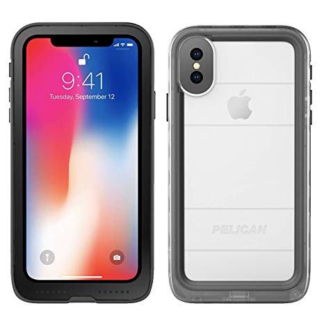 iPhone 8 Case | Pelican Marine Waterproof Case -fits iPhone 8 and iPhone 7 (Clear/Black)