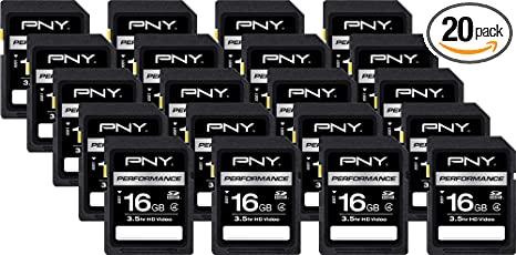 PNY 16GB Peformance Class 4 SDHC Flash Memory Card 20-Pack (P-SDHC16G4H-GEX20)
