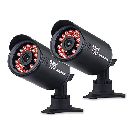 Night Owl Security CAM-2PK-650 Indoor/Outdoor 650 TVL Security Bullet Camera, 2 Pack (Black)