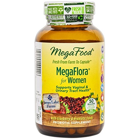 MegaFood - MegaFlora for Women, Supports Vaginal & Urinary Tract Health, 90 Capsules