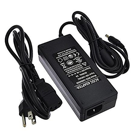 LEDwholesalers 24V 4A 96W AC/DC Power Adapter with 5.5x2.5mm DC Plug and 2.1mm Adapter, Black, UL-Listed, 3221-24VR2