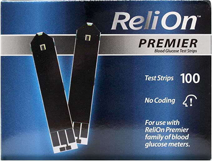 ReliOn Premier Blood Glucose Test Strips, 100 Ct (2 pk)