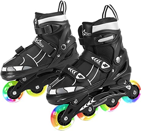 MoKo Inline Skates for Kids, Children's Inline Skates Adjustable Roller Skates for Girls Boys, Blades Inline Roller with Light Up Wheels Skates for Teens for Outdoor Backyard Skating