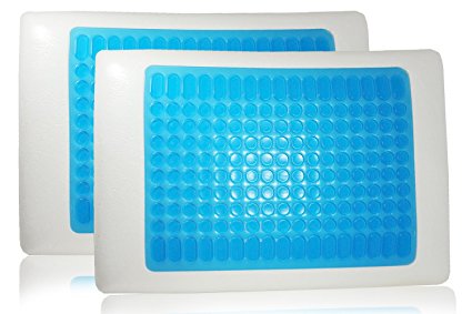 Cooling Pillow - Reversible Memory Foam Stay Cool Pillow With Gel Grade Memory Foam (2Pk Standard)