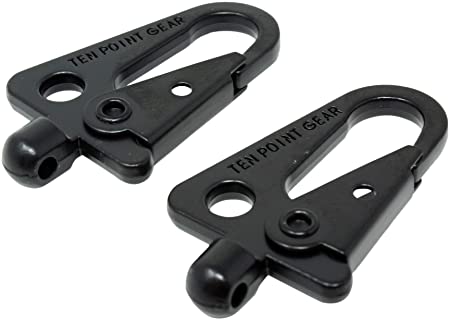 Ten Point Gear - Swivel Mount to HK Clip Adapter. Set of (2). Patent Pending Design. Attach to QD Sling Loop or Swivel Mounts. Suitable for Almost Any Rifle, Shotgun, Cross Bow Sling.
