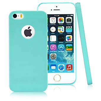 iPhone 5 5s Case,CLOUDS [Jelly Colorful Series] Ultra Slim Lightweight Classic Design Durable Soft Rubber TPU Silicone Gel New Case Cover for Apple iPhone 5s/5 - with a HD Protector - Candy Green