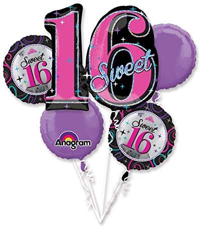 Sweet 16 Balloon Bouquet (Each) - Party Supplies