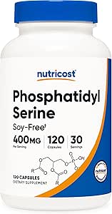 Nutricost Phosphatidylserine 400mg, 120 Capsules - Soy Free, 60 Servings, Vegetarian Friendly, Non-GMO, Gluten Free