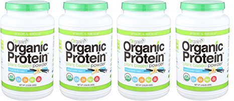 Orgain Organic Plant Based Protein Powder lPeUxS, 4 Pack of Sweet Vanilla Bean