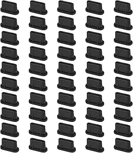 50x USB C Dust Plug, Type C Cover USB-C Charging Port Plugs for iPhone 15 Pro Max, Samsung Galaxy S23 S22 Ultra S21 FE S20, Note 20, Tab A8 S8, All Type-C Devices & MacBook Laptop