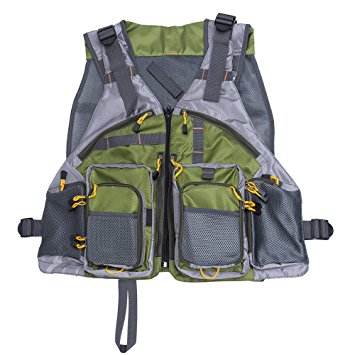 Fly Fishing Vest for Anglers Mesh Adjustable for Men and Women with Multi Pockets (adjustable size)