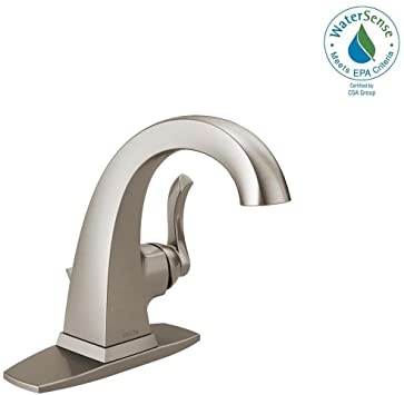 Delta Everly 4 in. Centerset Single-Handle Bathroom Faucet in SpotShield Brushed Nickel