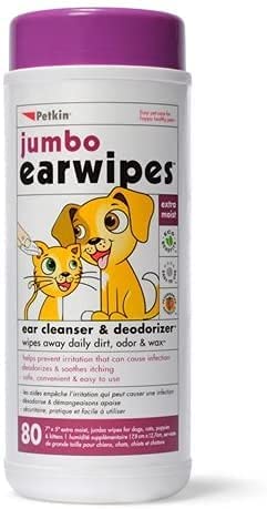 Petkin Jumbo Ear Wipes for Cats Dogs