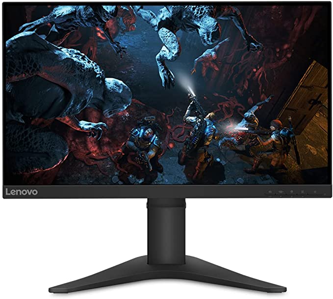 Lenovo G25-10 Gaming Monitor, 24.5 Inch FHD, 144Hz, 1ms Response Time, AMD FreeSync Premiun, G-Sync Compatible, HDMI DP with an cable, Raven Black, 65FEGAC2AU