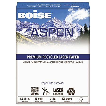 Boise ASPEN Presentation Copy/Laser Paper, 96 Brightness, 24 lb, Letter Size (8.5 x 11), 500 Sheets (BPL-2411RC)