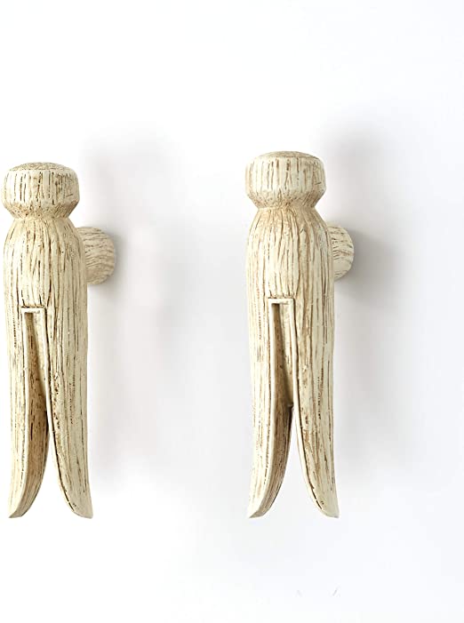 Vintage Clothes Pin Cabinet Door Pulls - Laundry Room Decor - Set of 2