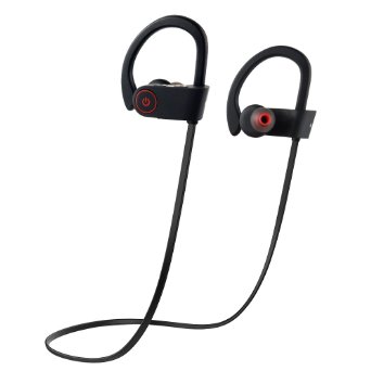 Bluetooth earbuds Otium Sports Wireless Headphones Stay in Ear Design Superb Sound Sweatproof Fit Indoor and Outdoor Activities For Android IOS Apple Models Black
