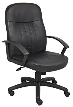 Boss Office Products B8106 Executive Leather Budged Chair in Black