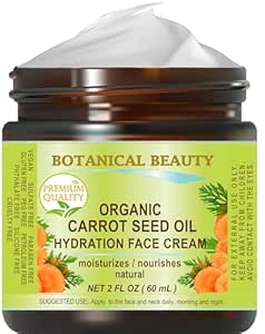 Organic CARROT SEED OIL HYDRATION FACE CREAM for NORMAL, DRY, SENSITIVE SKIN. Protection Against DRYNESS. 2 Fl. oz - 60 ml.