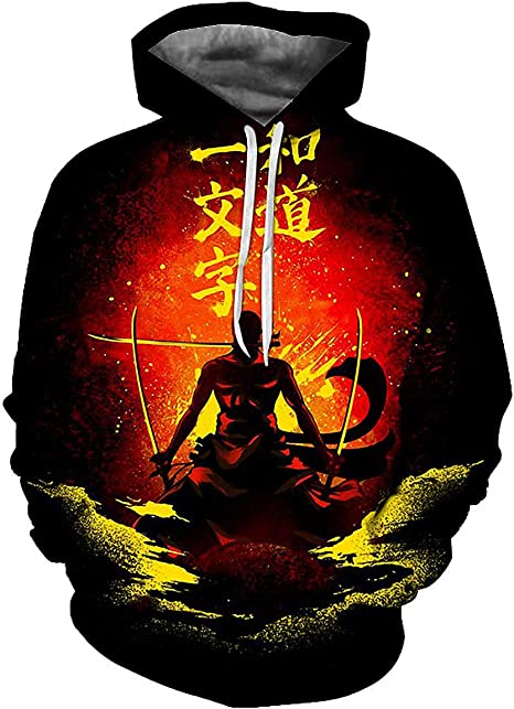 CHENMA Men One Piece 3D Print Pullover Hoodie Sweatshirt with Front Pocket