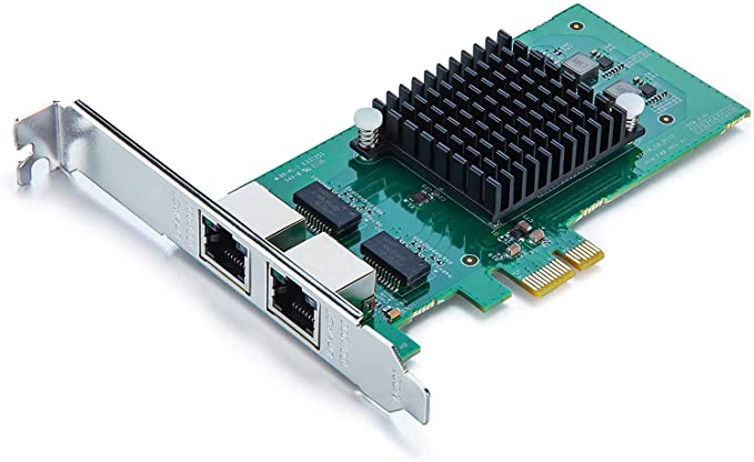 ipolex for Intel 82576 Chip 1.25G Gigabit Ethernet Converged Network Adapter(NIC), Dual RJ45 Copper Ports, PCI Express 2.0 X1, Same as E1G42ET