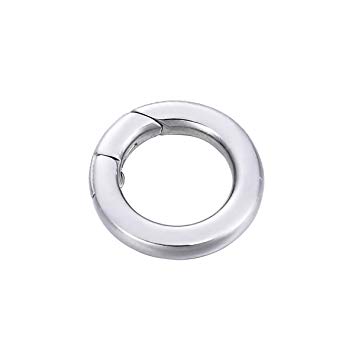 YF 1PCS Stainless Steel Polished Round Enhancer Shortener Ring Spring Clasp for Jewelry Making 14.5mm