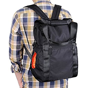 VASKER Nylon Baby Diaper Backpack for Dad and Mom Waterproof with Stroller Straps Changing Pad Wipes Holder VA-01 (Black)