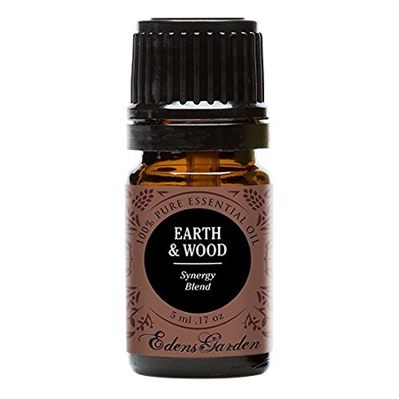 Earth & Wood Synergy Blend Essential Oil by Edens Garden 5 ml (1/6 oz)  (Cedarwood, Patchouli, Cedarwood, Vetiver, Vanilla, and Damiana)