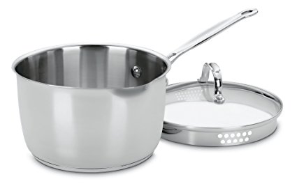 CUISINART 7193-20P Chef's Classic Stainless 3-Quart Cook and Pour Saucepan with Cover, Silver