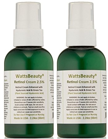 Watts Beauty 2.5% Retinol Cream - Anti Aging Retinol Enhanced with Hyaluronic Acid, Vitamin E & Phospholipids - Works Wonders on Large Pores, Blemishes, Uneven Skin Tone, Acne, Dull Skin & Aging Skin
