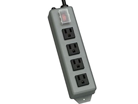 TRIPP LITE UL603CB-6 Waber Industrial Power Strip 4 Outlet 6' Cord, Locking Switch Cover