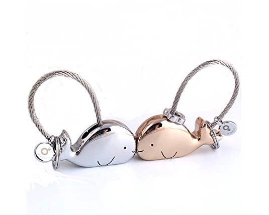 MILESI Sweet Kissing One Pair of Whale Couple Keychain Valentine's Day Gift