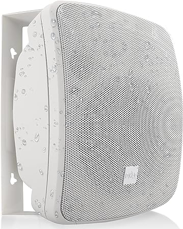 Pyle Outdoor Waterproof Patio Speaker - 3.5" 2-Way Weatherproof Wall/Ceiling Mounted Dual Speaker w/Heavy Duty Grill, w/Transformer Adjuster, Universal Mount, in/Outdoor Use PDWR445TW (White)