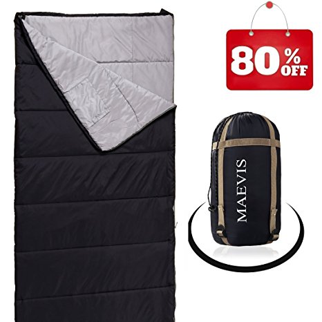 Maevis all Season 330GSM Sleeping Bag Envelope Mummy Lightweight Portable Waterproof with Compresshion Bag - Fit for Camping Hiking Traveling & Outdoor
