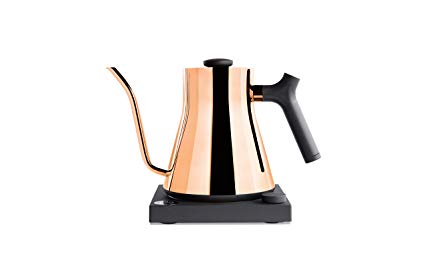 Stagg EKG Electric Pour-Over Kettle For Coffee And Tea, Polished Copper, Variable Temperature Control, 1200 Watt Quick Heating, Built-in Brew Stopwatch