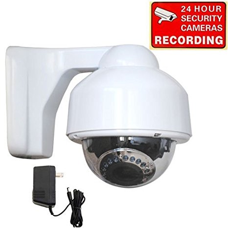 VideoSecu Dome Security Camera Day Night Vision Zoom Focus Infrared Outdoor Weatherproof Color CCD 4-9mm Varifocal Lens 17 IR Leds for CCTV DVR Home Surveillance System with Bonus Power Supply 1M6