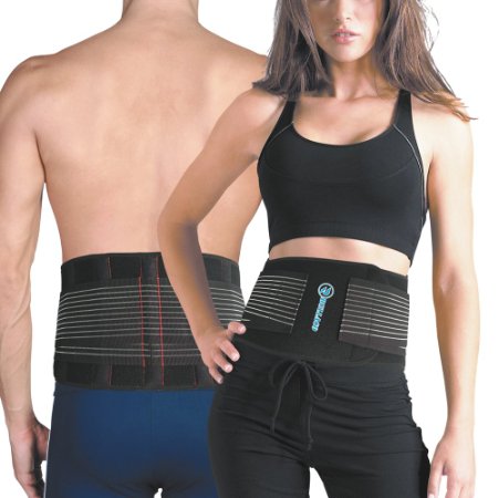 Adjustable Waist Trimmer Ab Belt for Men Women - Stomach Body Wrap & Back Lumbar Training Support, Improve Belly Fat Burning and Tummy Tuck Lose Weight, Help Slimming, One Size Fits All up to 40-inch