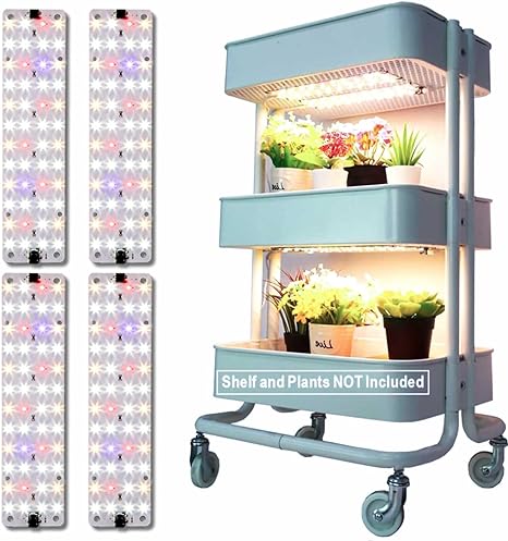 DOMMIA Grow Lights, 40W Linkable Indoor Plant Light, Full Spectrum Grow Lights for Indoor Plants, 6/12/16H Timer, Dimmable Ultra-Thin Plant Lights for Indoor Growing Under Shelf/Cabinet