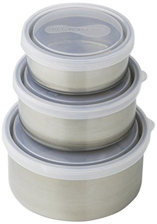 U Konserve Round Nesting Trio Containers, Clear, Set of 3