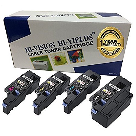 HI-VISION® 4 Pack Compatible Combo Set Dell E525w (593-BBJX, 593-BBJU, 593-BBJW, 593-BBJV) Black, Cyan, Yellow, Magenta Toner Cartridge For E525w Color Multifunction Printer