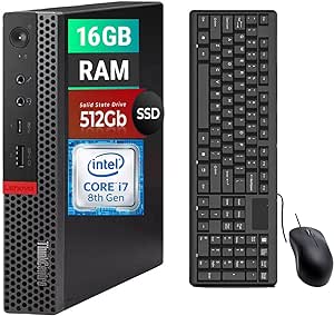 Lenovo ThinkCentre M920Q Tiny Desktop Computer, Intel Core i7-8700T 2.4GHz Up to 4.00GHz, 16GB DDR4, 512GB SSD, Keyboard&Mouse, HDMI, DP, Windows 10 Pro (Renewed)