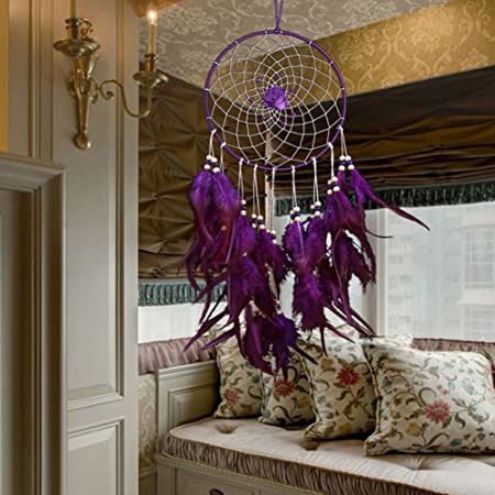 ESHOO Large Purple Dream Catchers Traditional Style Hand Craft Dreamcatcher Hanging Decoration