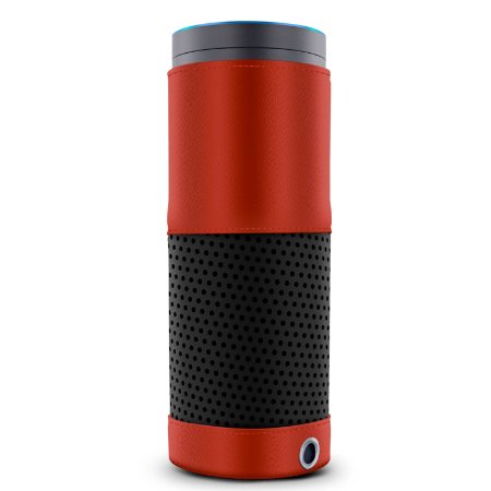 Amazon Echo Protective Case, rooCASE [Chorus] Amazon Echo Premium Synthetic Leather Protective Sleeve Skin Cover for Amazon Echo, Red